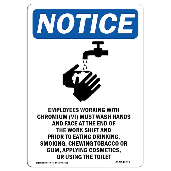 Safety Sign, OSHA Notice, 5" Height, Employees Working Sign With Symbol, Portrait, 10PK
